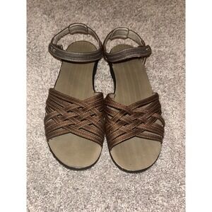 Teva Women's Haloa Sandals Strappy Flat Slingback Brown 8.5